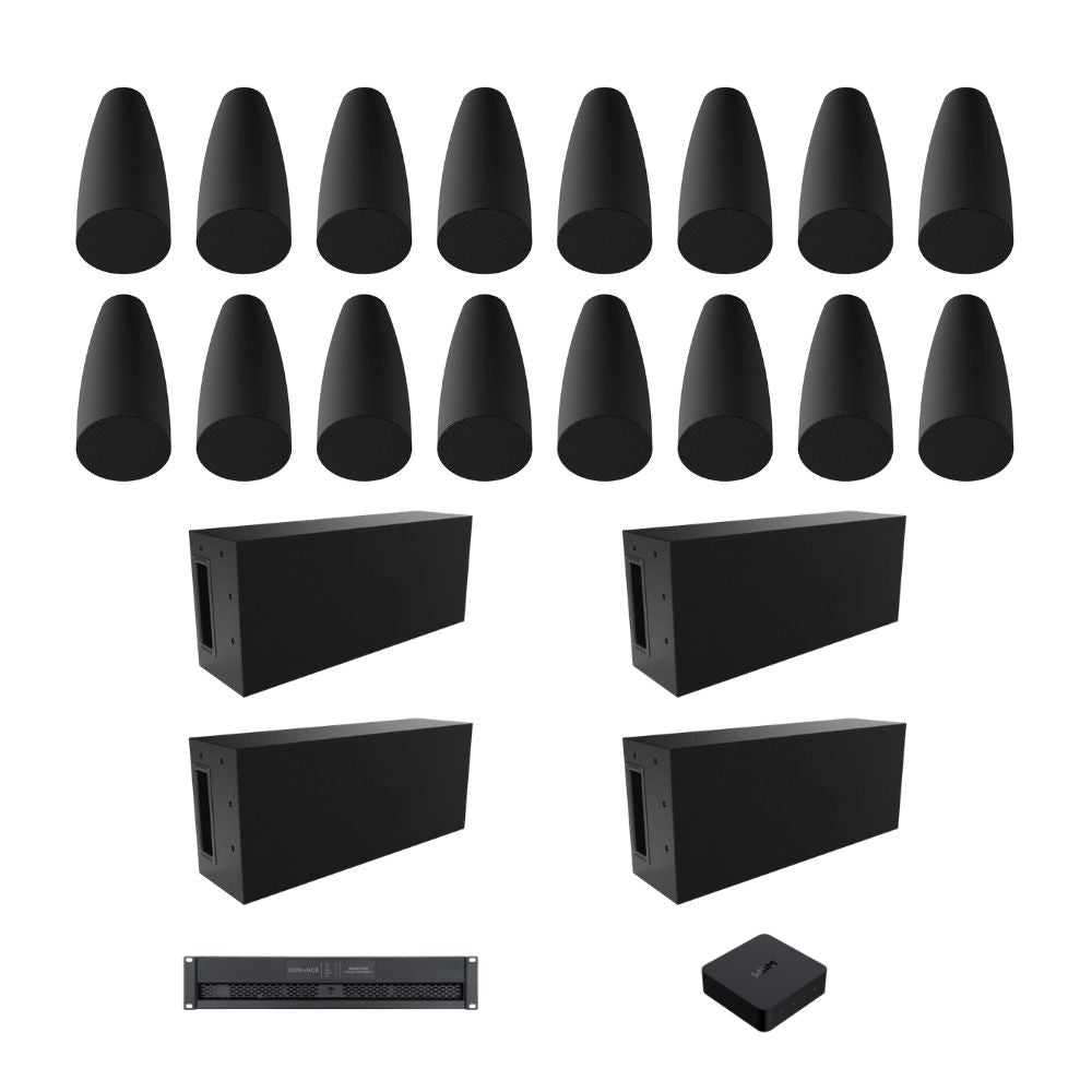 Pachet Sonance cu 16 boxe suspendate, 4 subwoofere, amplificator și streamer