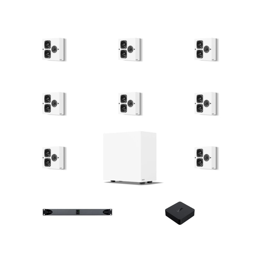 Pachet sonorizare Artcoustic cu 8 boxe SL Evolve 2-1, subwoofer, amplificator și streamer
