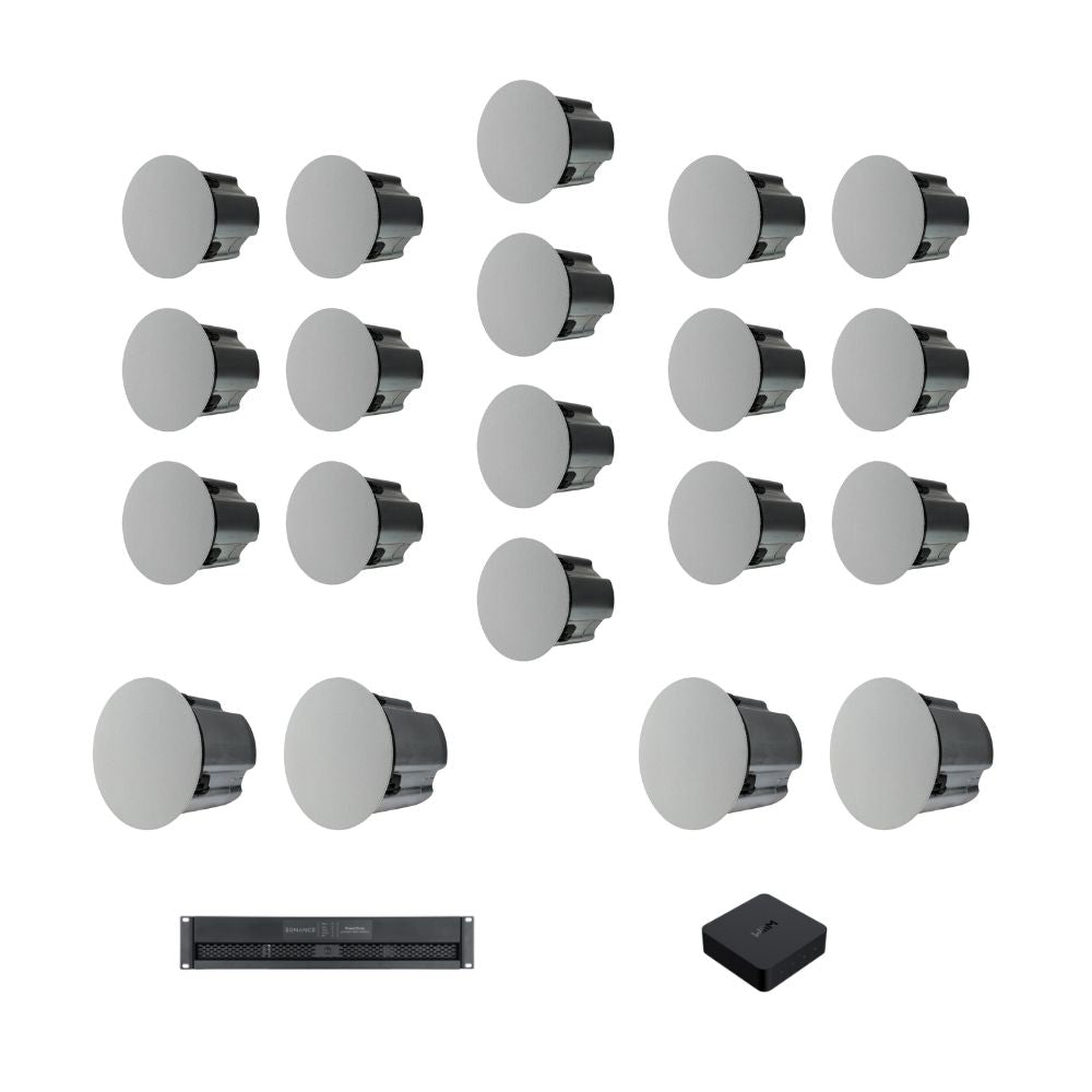 Pachet Sonance cu 16 boxe de tavan, 4 woofere, amplificator și streamer