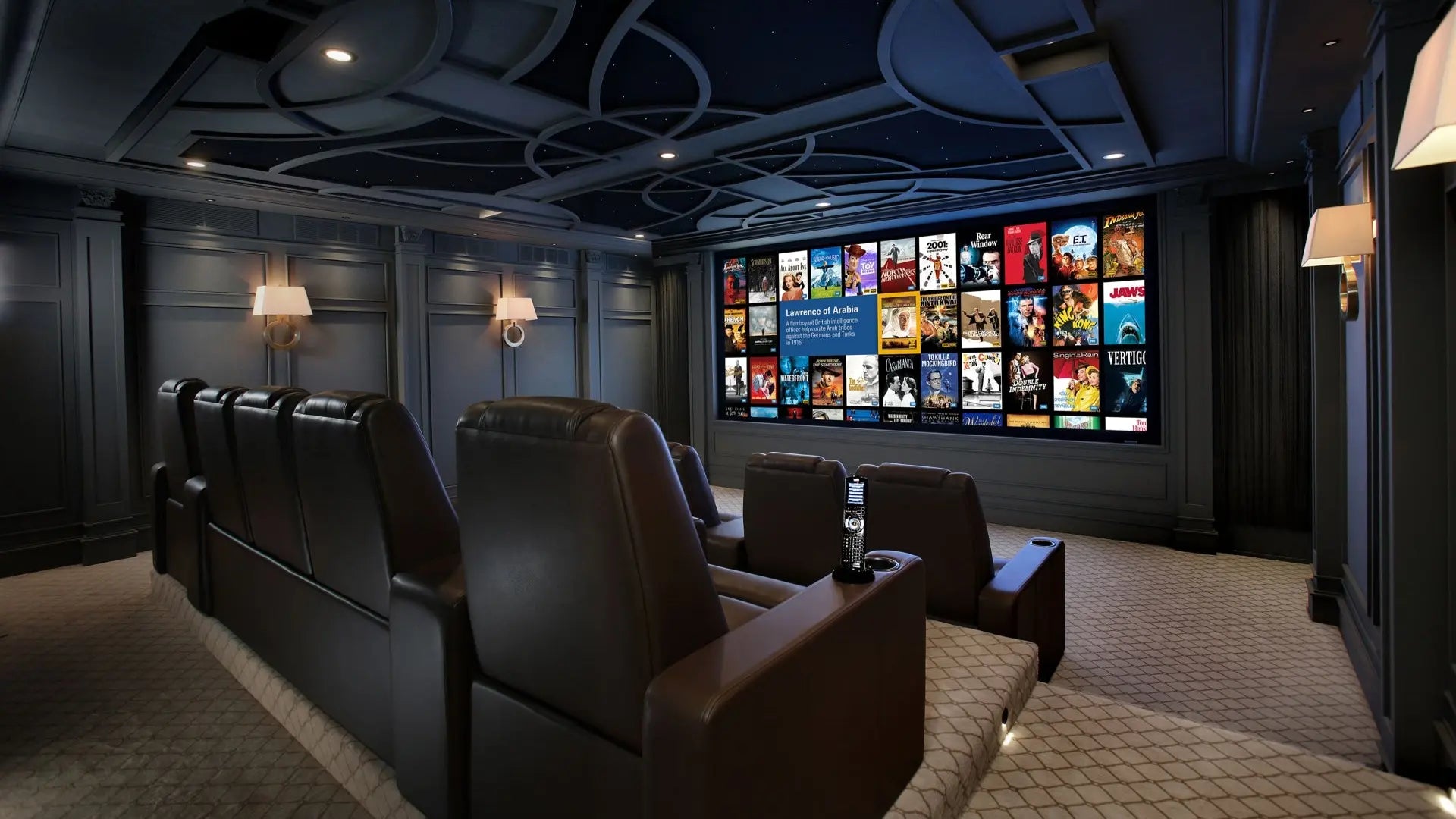 Home cinema premium cu sistem audio-video și smart home integrat