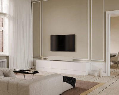Sistem audio 2.1 pentru living și TV cu soundbar personalizabil – Artcoustic CPH Stereo + M&K V10+ + Integra DTM-7.4