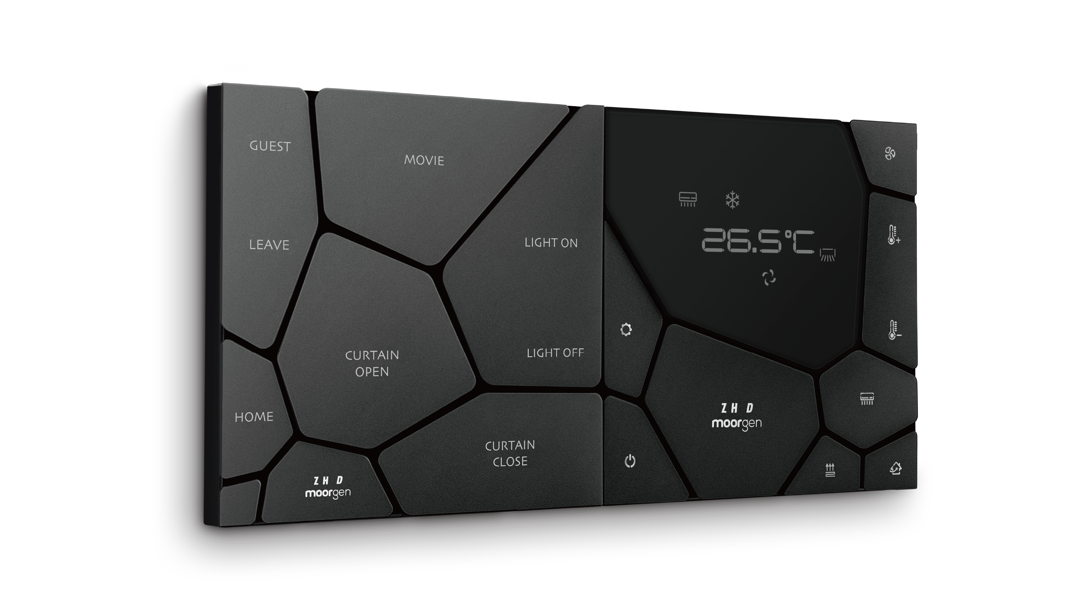 Set de butoane de scenarii luminoase în finisaj metalic Morgen