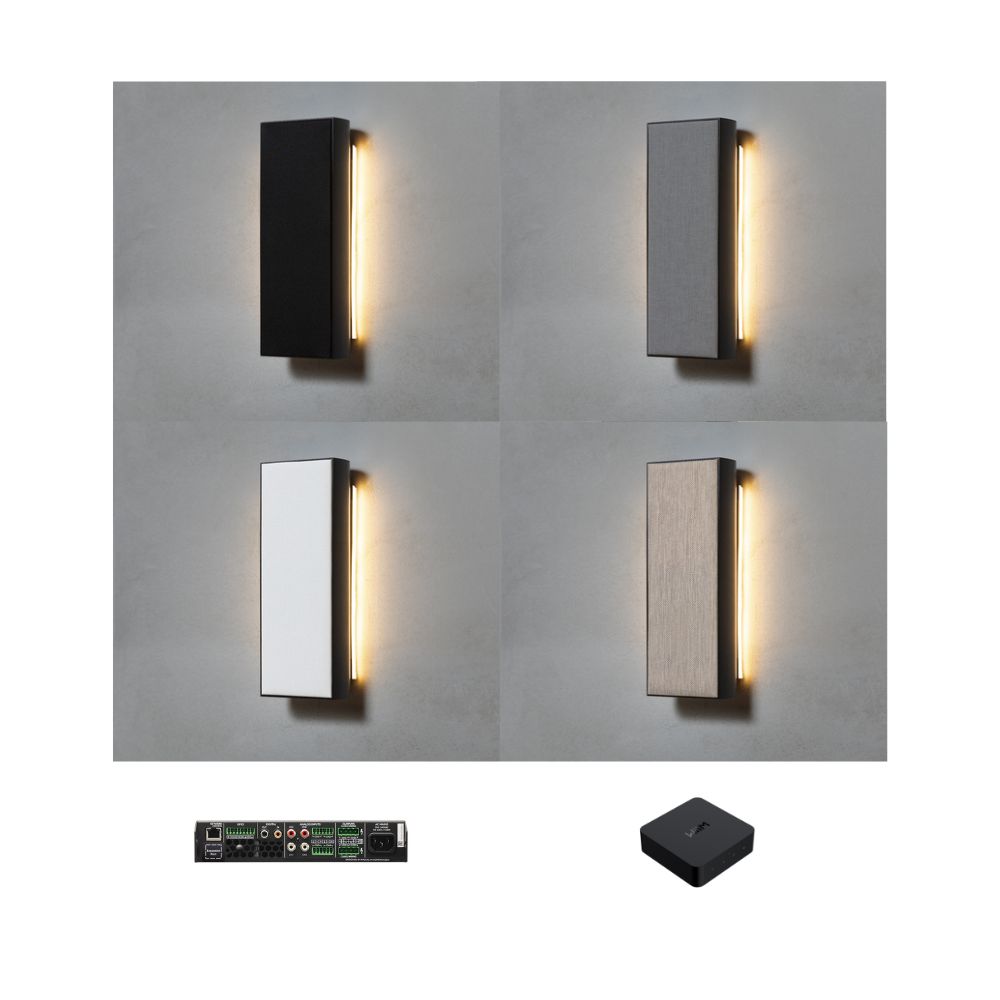 Pachet sonorizare Magna Audio cu 4 boxe Outline cu iluminare LED, amplificator și streamer