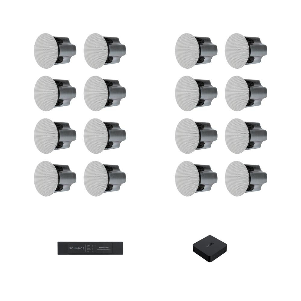 Pachet de sonorizare Sonance cu 16 boxe de tavan, amplificator și streamer