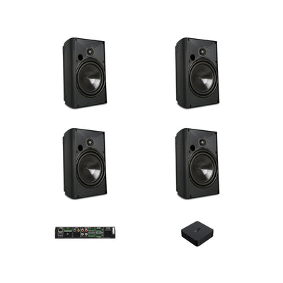 Pachet de sonorizare Proficient cu 4 boxe pe perete, amplificator și streamer