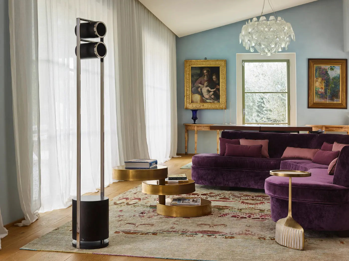 Boxă premium din piatră naturală Architettura Sonora integrată într-un spațiu de design
